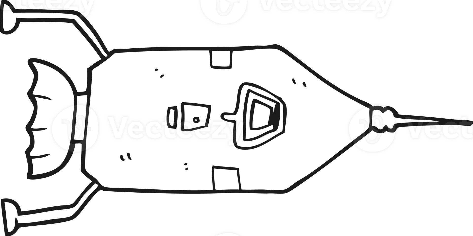 hand drawn black and white cartoon landing craft png