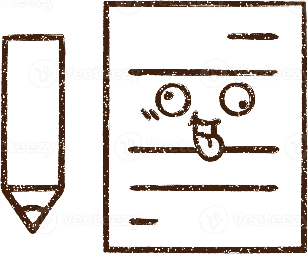Office Paper Charcoal Drawing png
