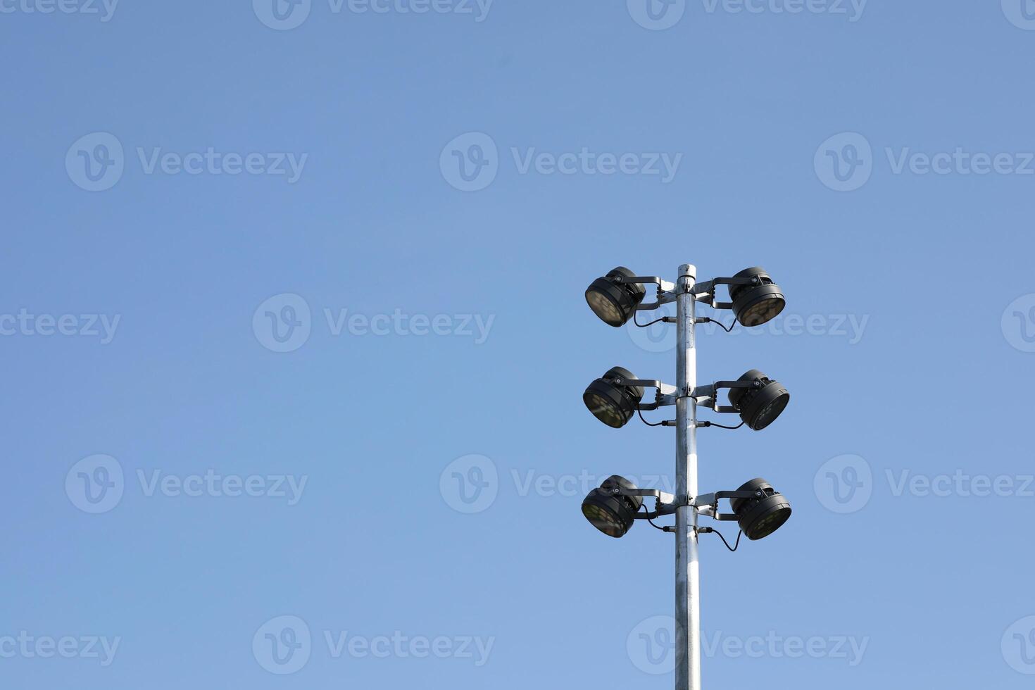 Street light with clear blue sky background photo