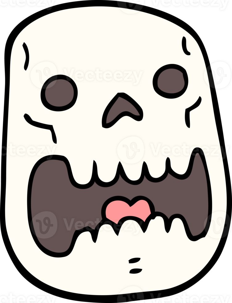 cartoon doodle halloween skull png