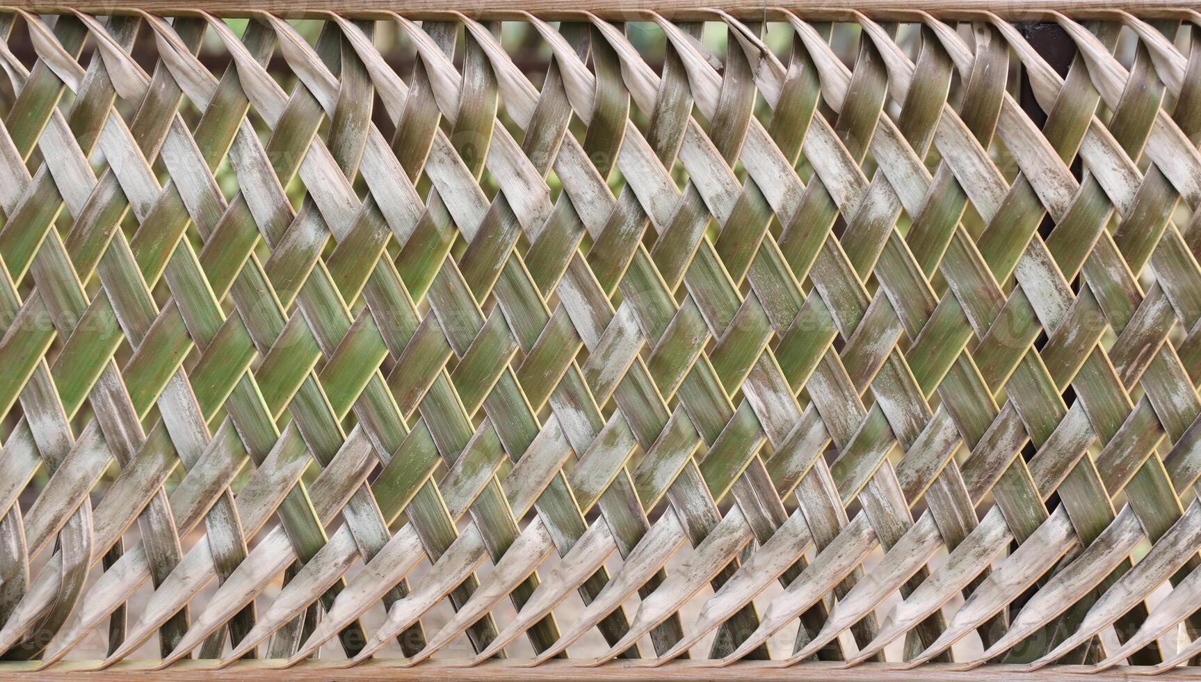 Eco-friendly wall woven from a coconut leaf. Abstract nature background. photo
