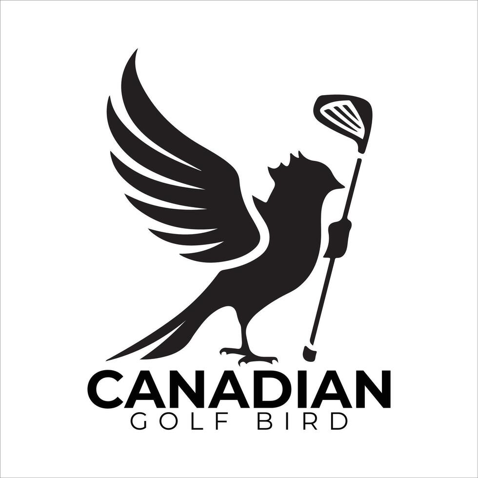 canadiense golf pájaro logo, icono, mínimo logo, silueta, ilustración vector