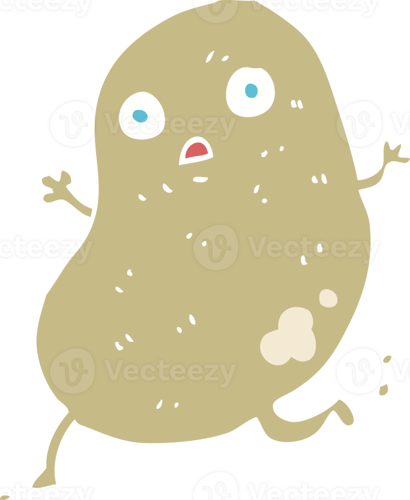 flat color illustration of potato running png