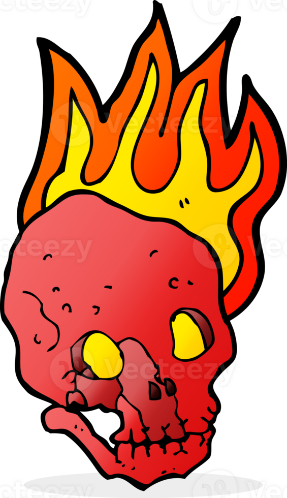 cartoon flaming skull png