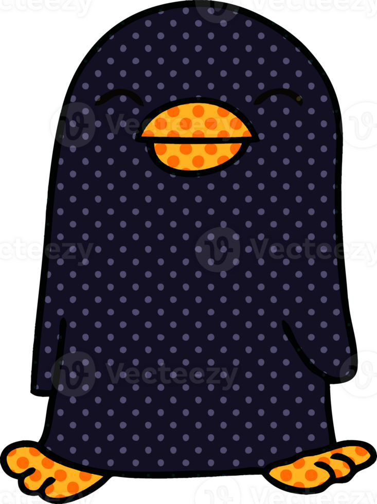 comic book style quirky cartoon penguin png