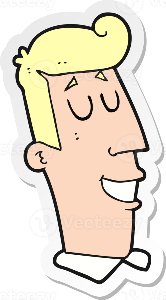 sticker of a cartoon grinning man png