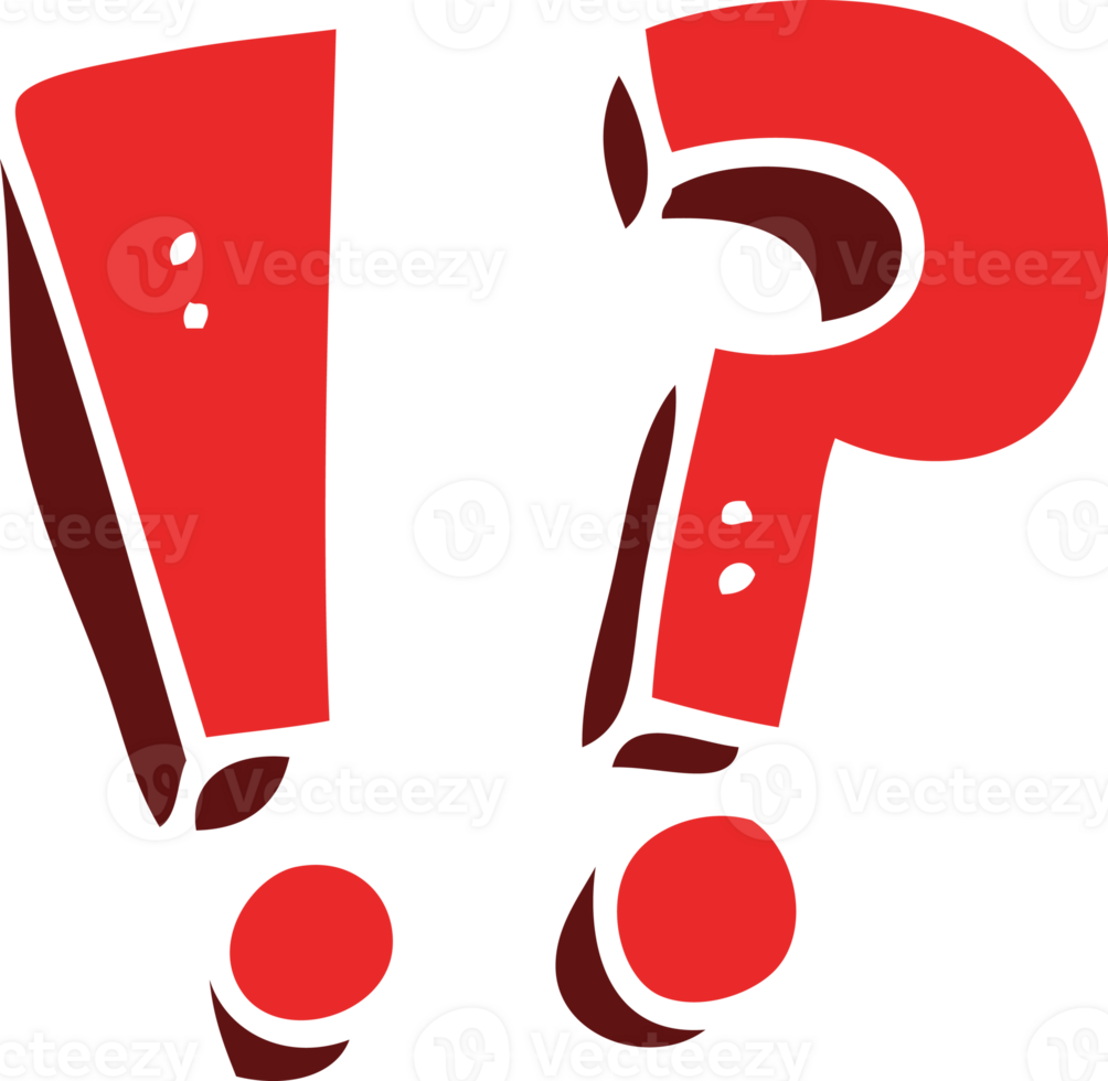 cartoon doodle question mark and exclamation mark png