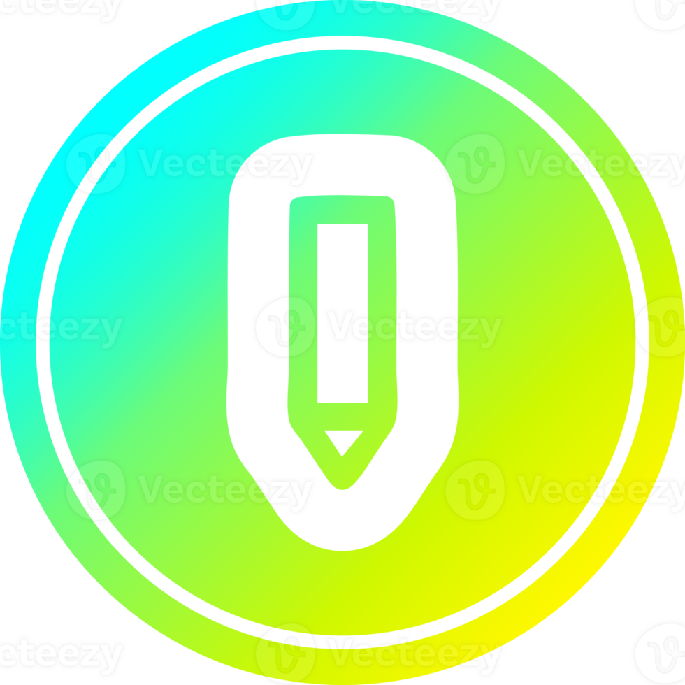simple pencil circular icon with cool gradient finish png