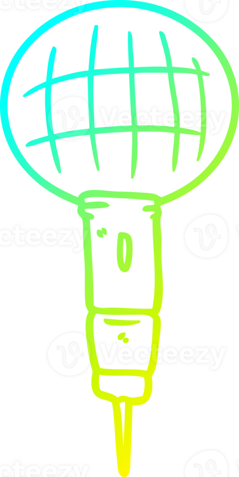 cold gradient line drawing of a cartoon microphone png