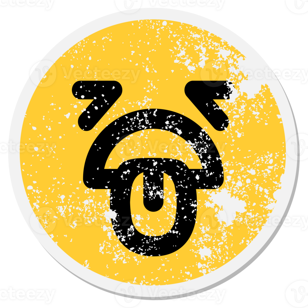 disgusted face circle png