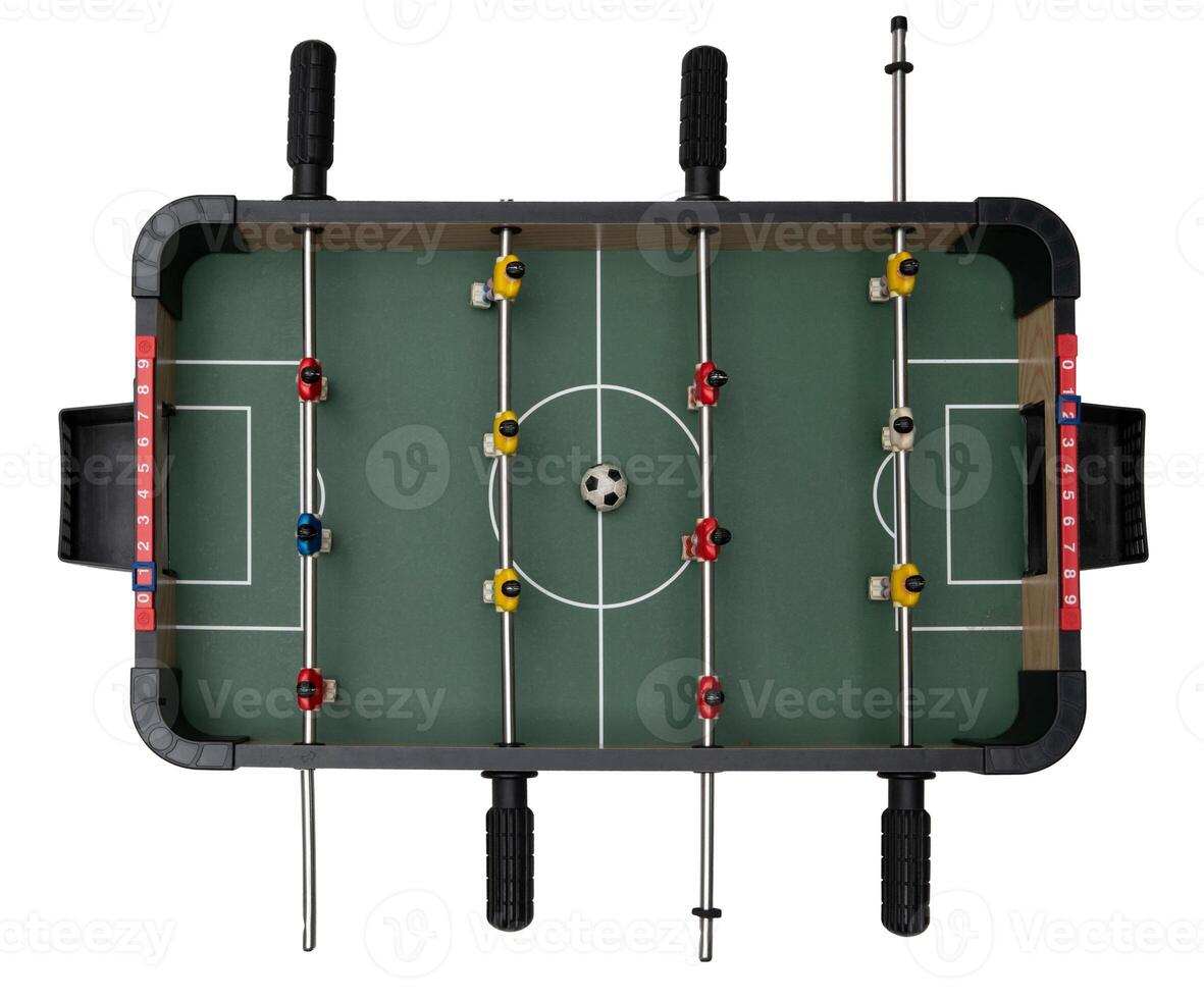 Table football game isolated on white background photo