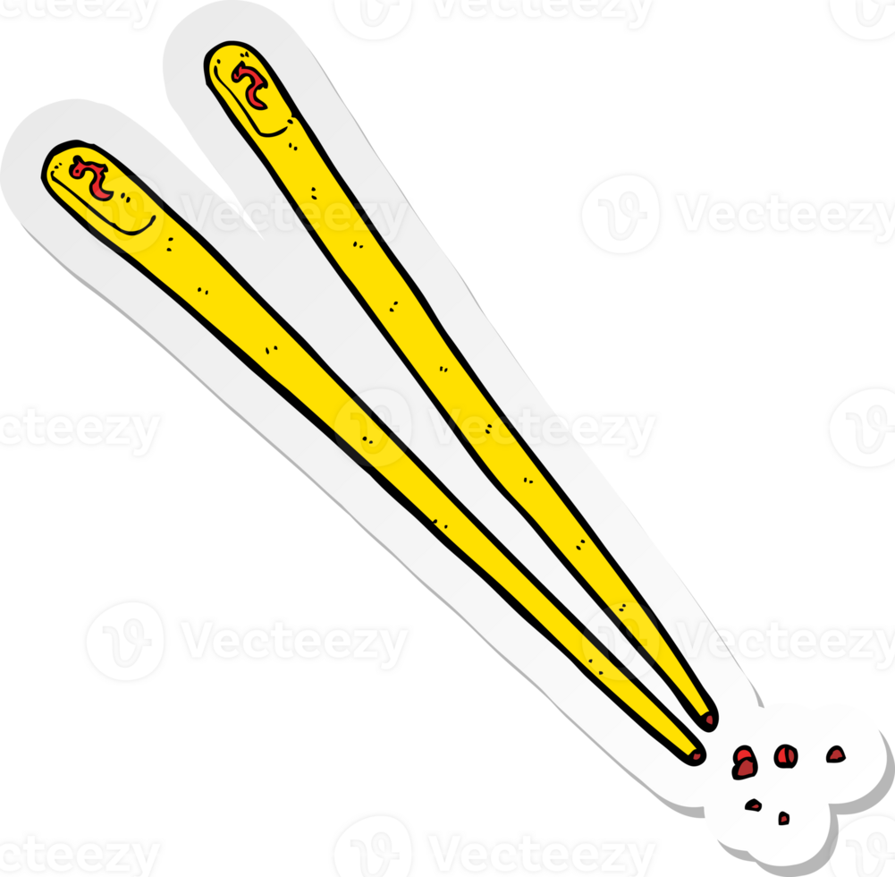 sticker of a cartoon chopsticks png