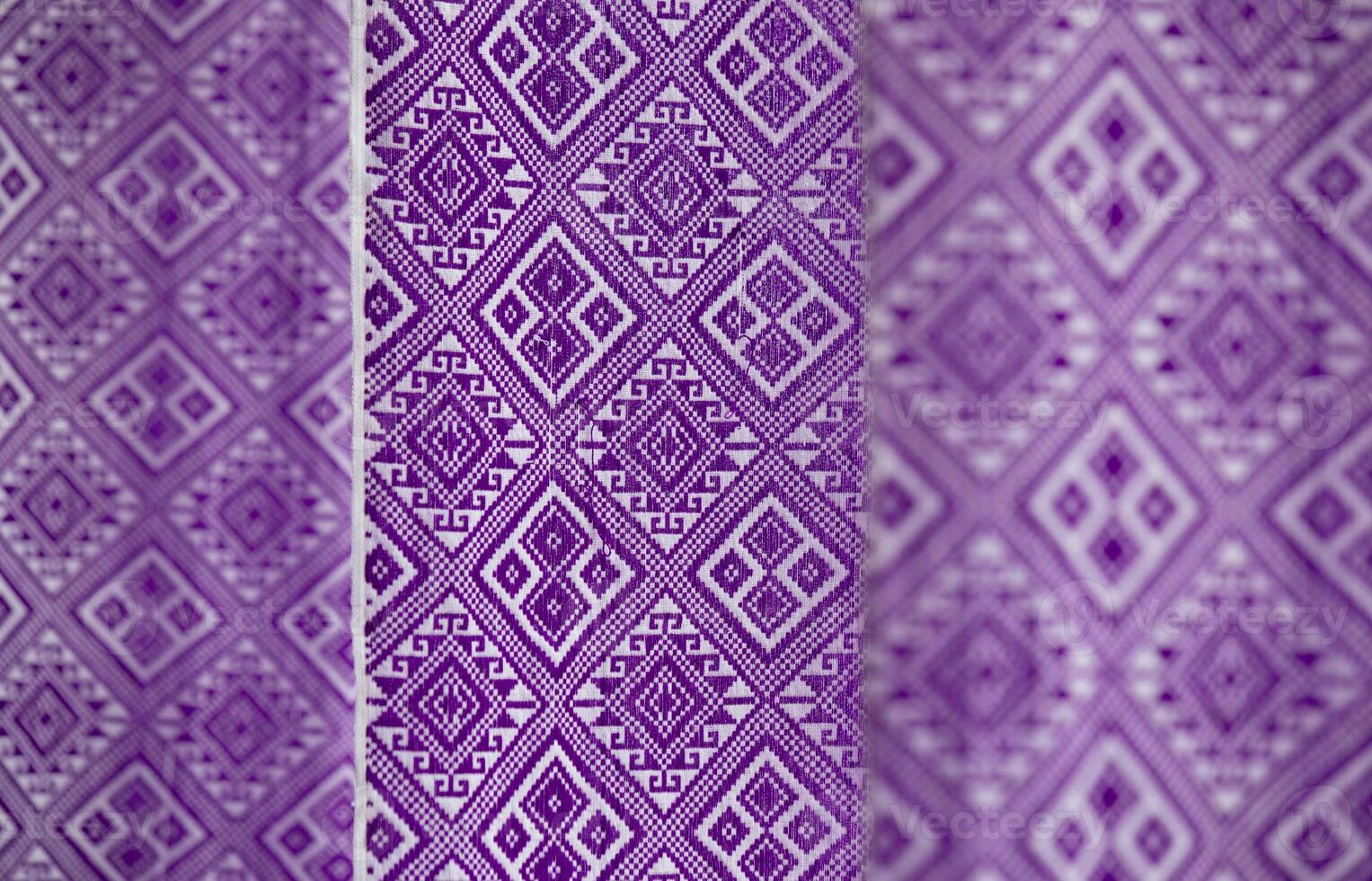 Indego Tai Lue woven fabric from northern of Thailand photo