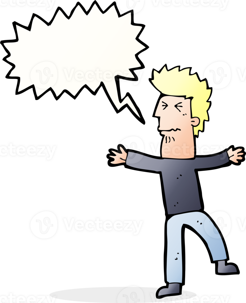 cartoon stressed man with speech bubble png