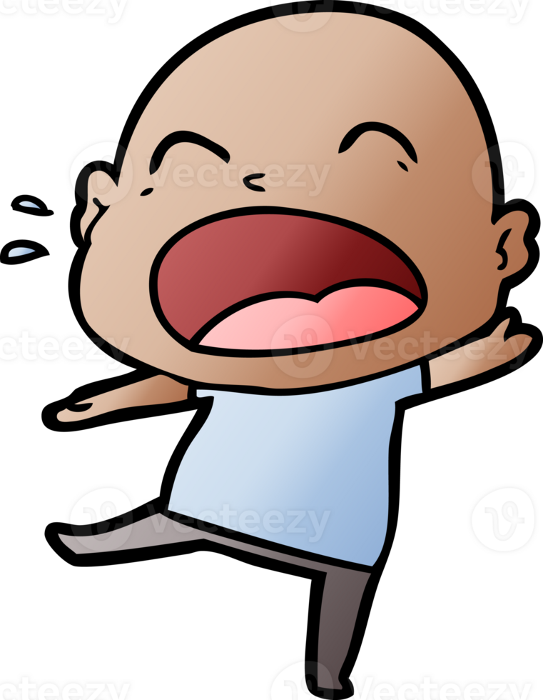 cartoon shouting bald man png