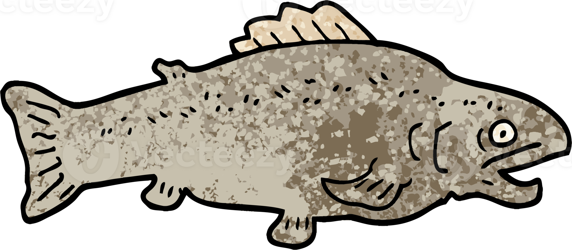 pez grande de dibujos animados de ilustración con textura grunge png