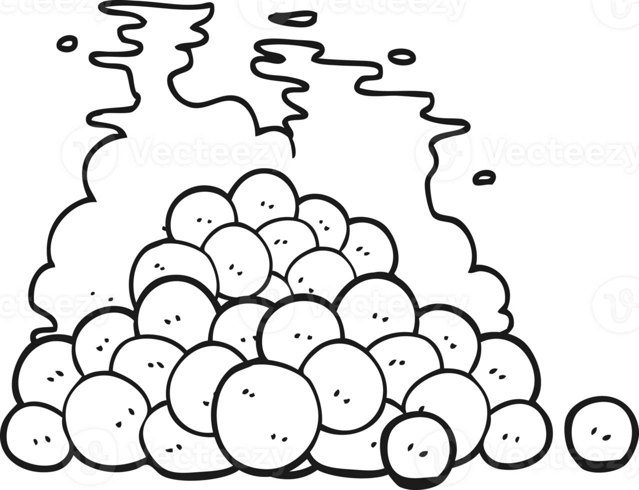 hand drawn black and white cartoon peas png