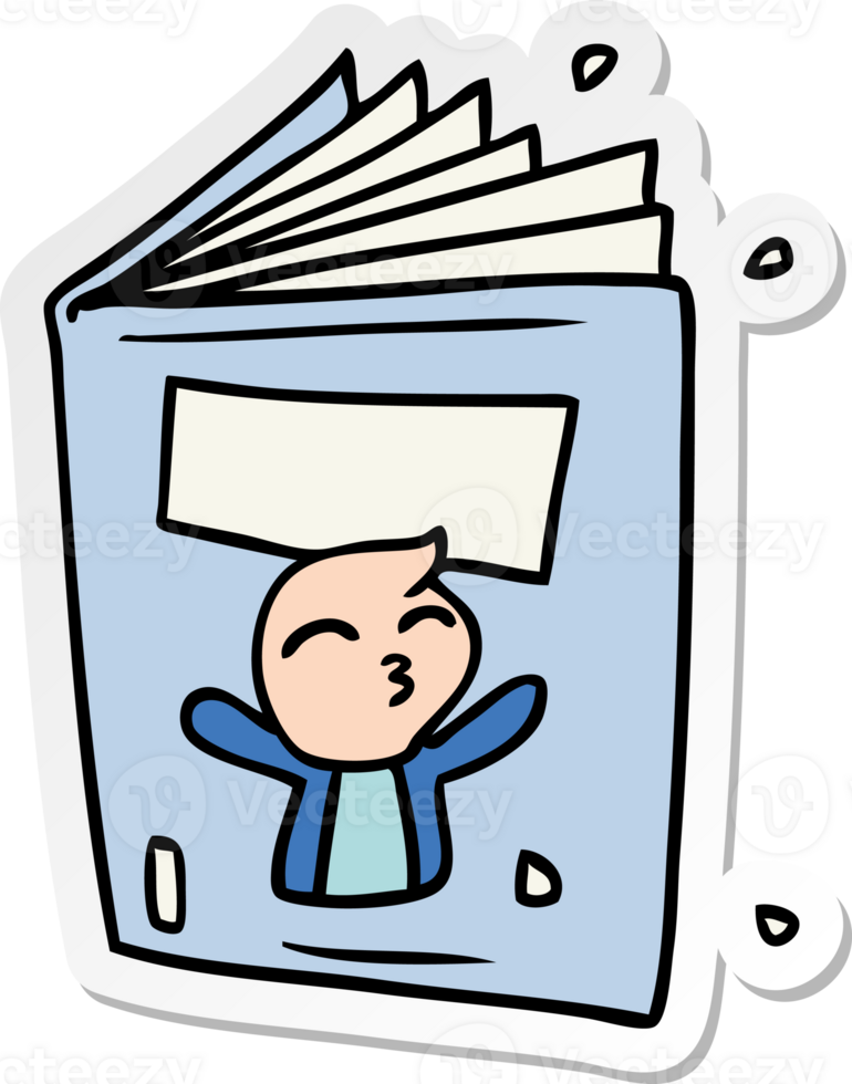 hand drawn sticker cartoon doodle of a magazine png