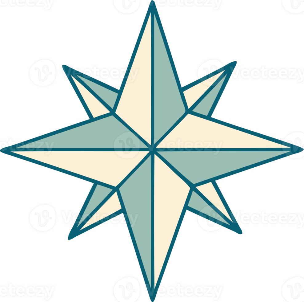 iconic tattoo style image of a star png