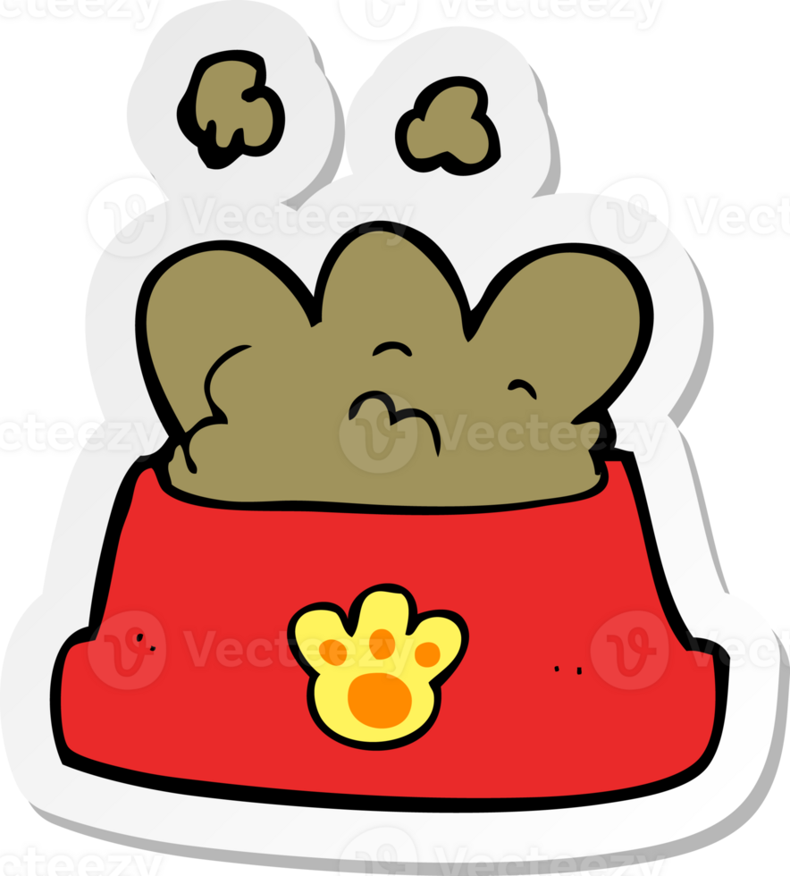 sticker of a cartoon dog food png