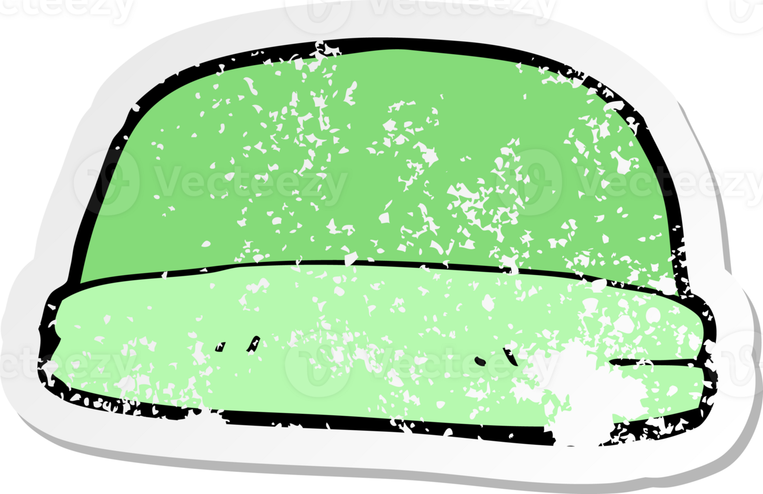 retro distressed sticker of a cartoon hat png