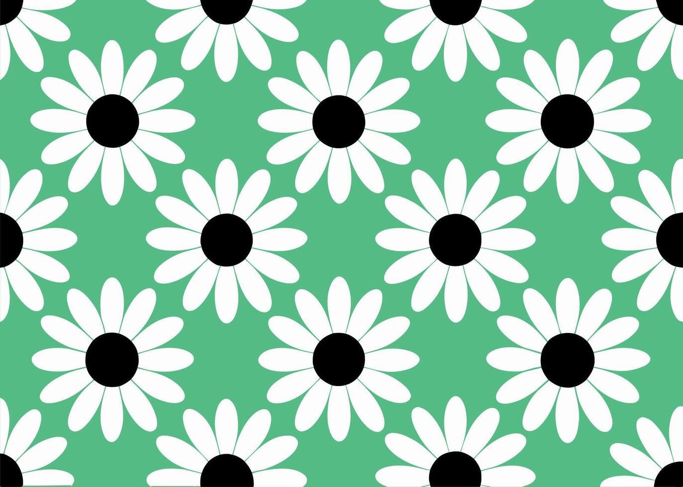 Seamless Daisies Pattern on Light Green Backgrounds vector