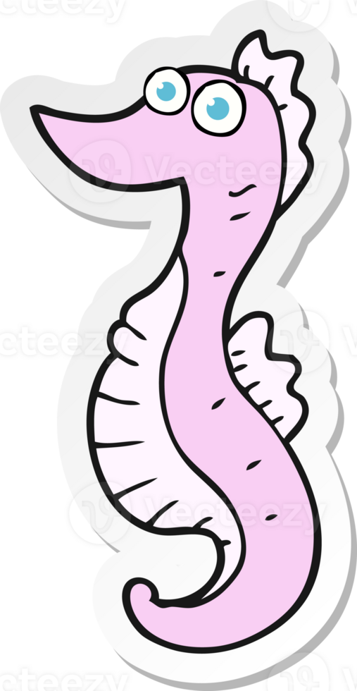 sticker of a cartoon seahorse png