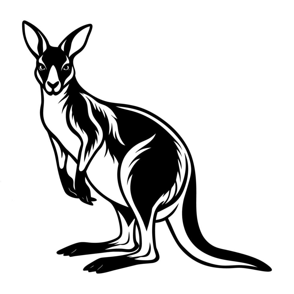 A Silhouette of a Curious Kangaroo vector