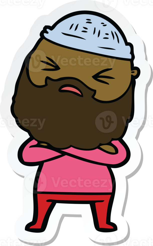 sticker of a cartoon man with beard png