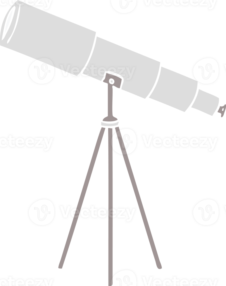flat color style cartoon telescope png