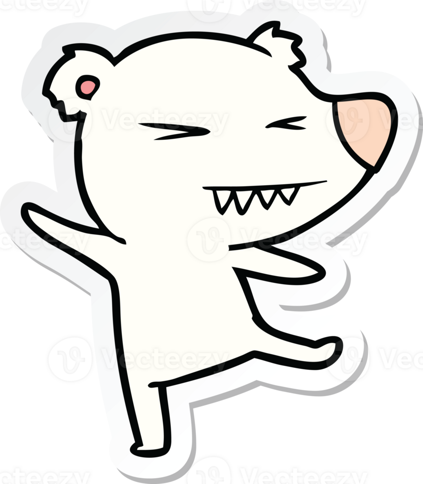 sticker of a dancing polar bear cartoon png