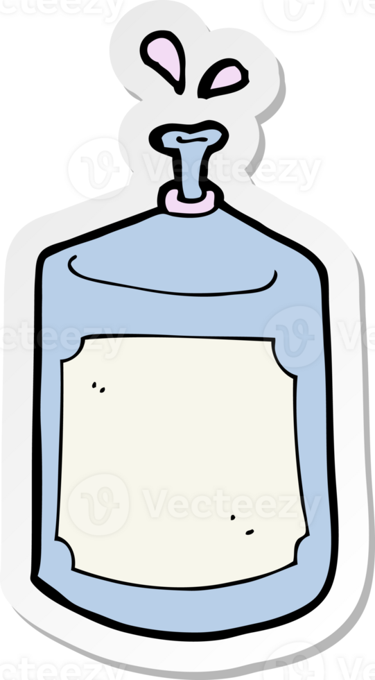 sticker of a cartoon squirting bottle png