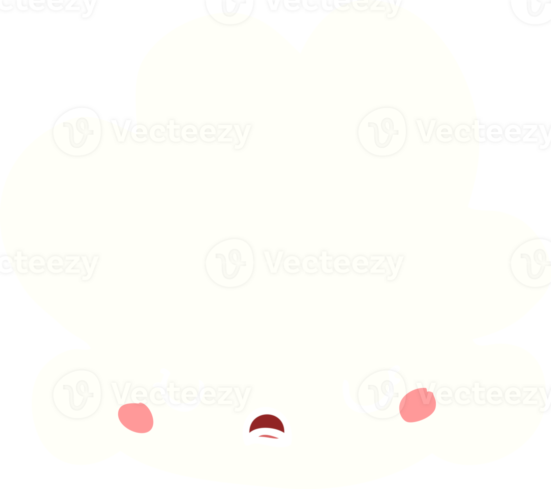 cute flat color style cartoon cloud png