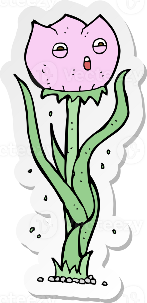 sticker of a cartoon flower png