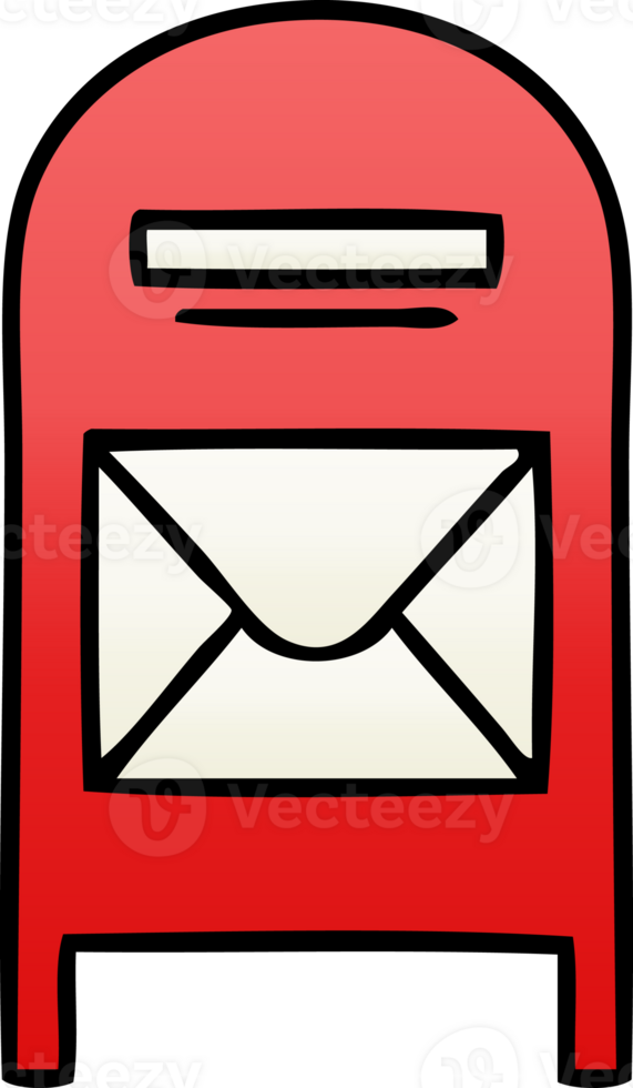gradient shaded cartoon of a mail box png