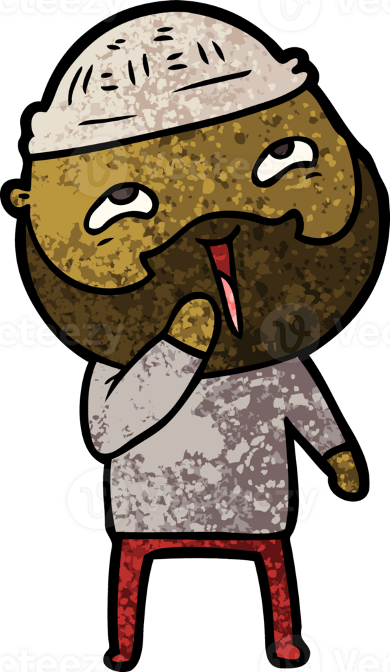 cartoon happy bearded man png