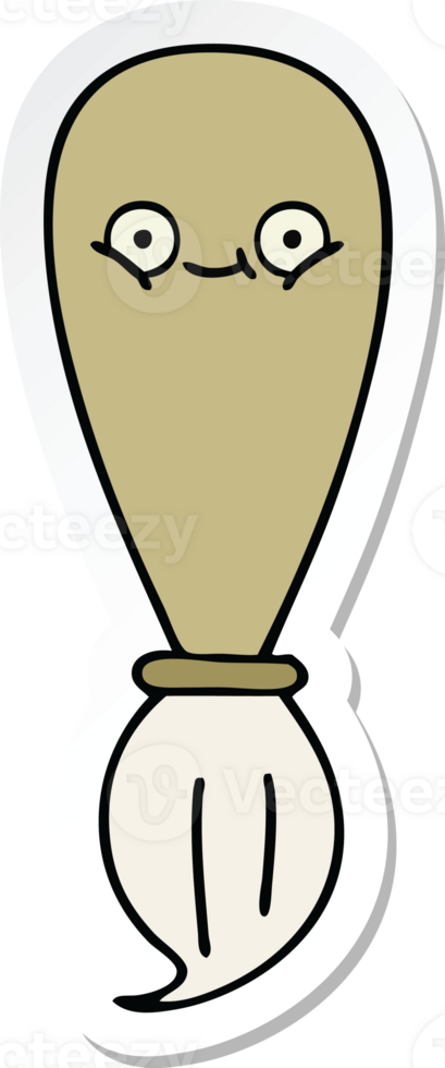 sticker of a cute cartoon paint brush png