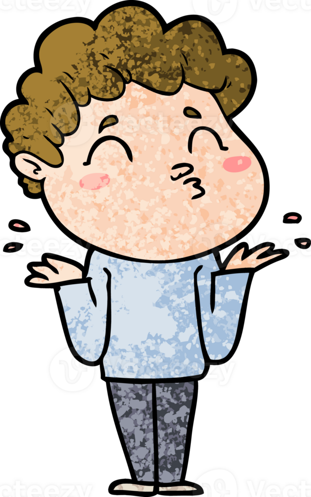 cartoon man shrugging png