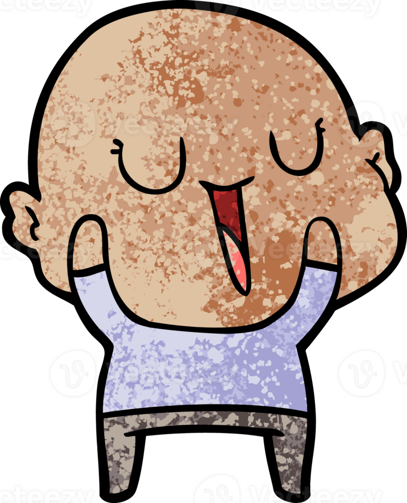 happy cartoon bald man png