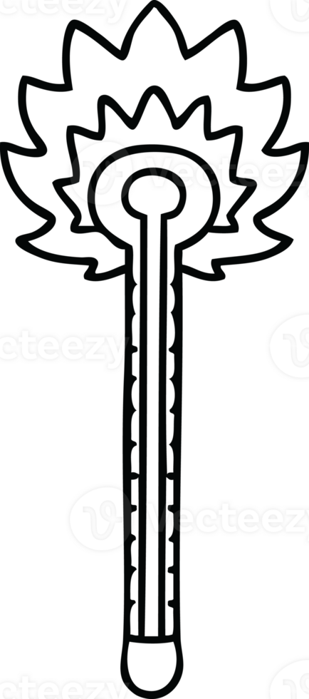line drawing quirky cartoon hot thermometer png