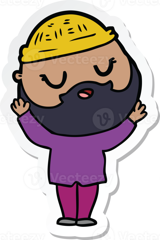 sticker of a cartoon man with beard png