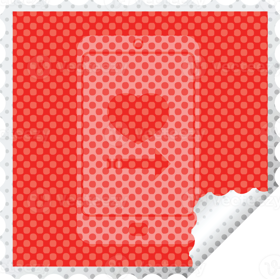 dating app on cell phone square peeling sticker png