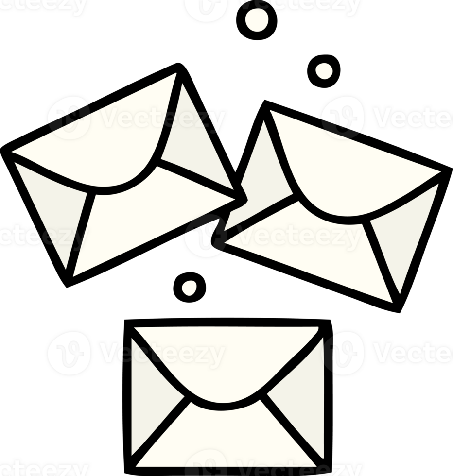 cartoon set of sealed envelopes png