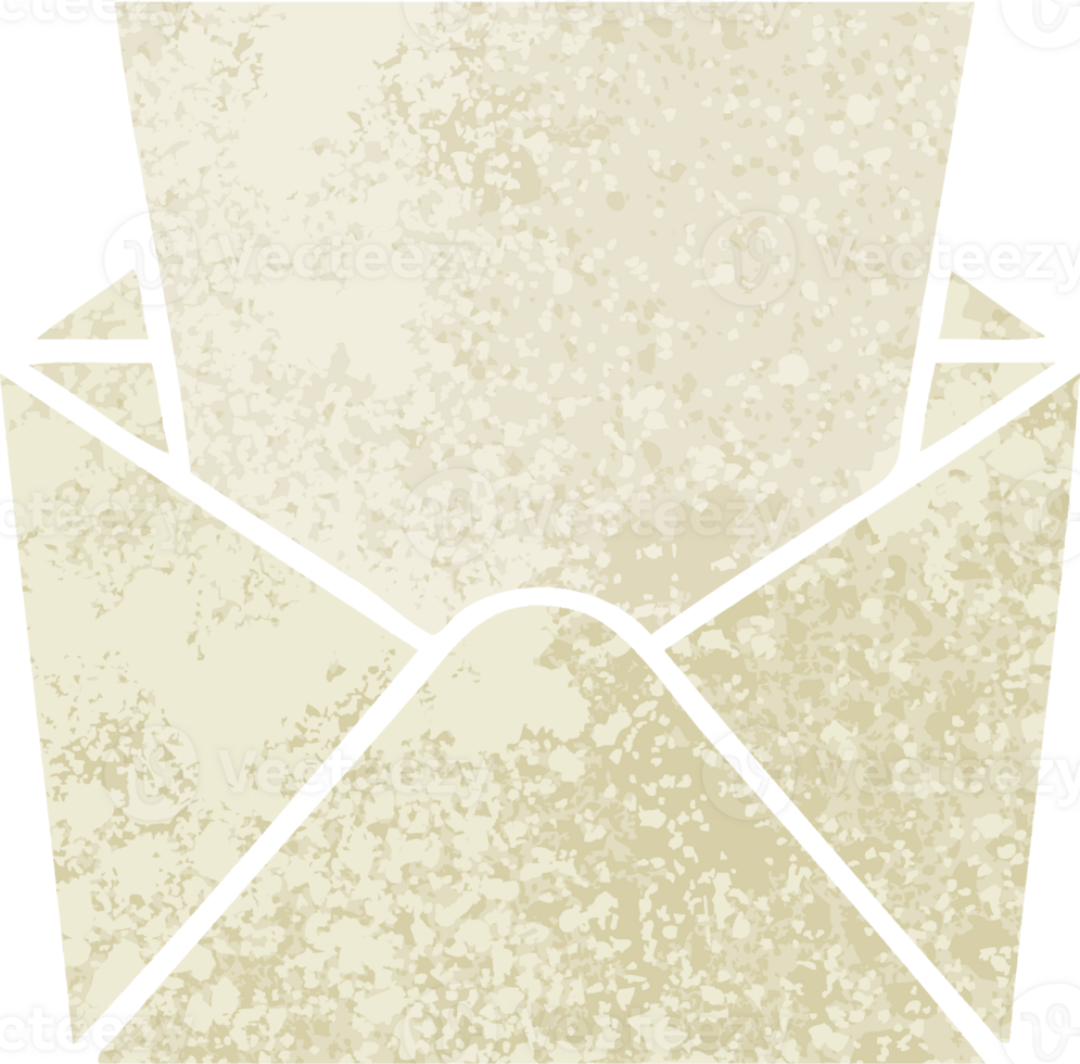 retro illustration style quirky cartoon letter and envelope png