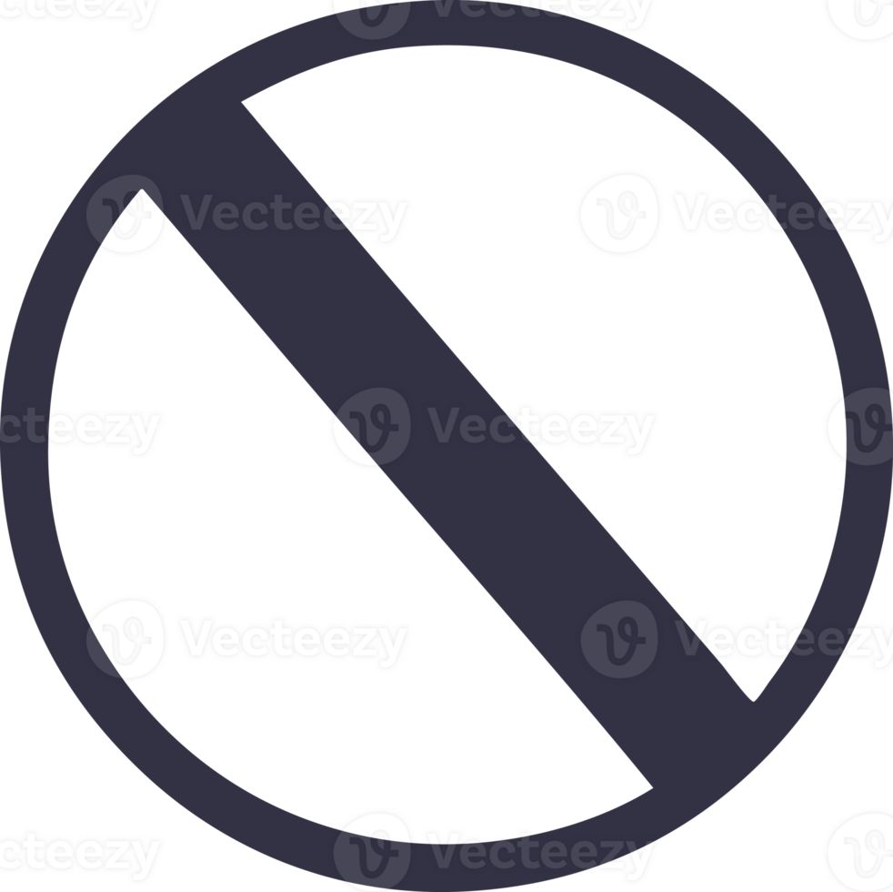 plat Couleur rétro dessin animé de une non entrée signe png