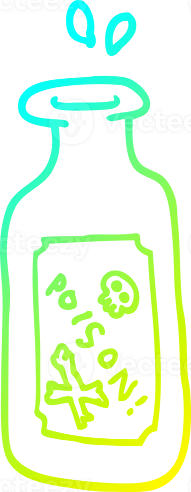cold gradient line drawing of a cartoon poison png