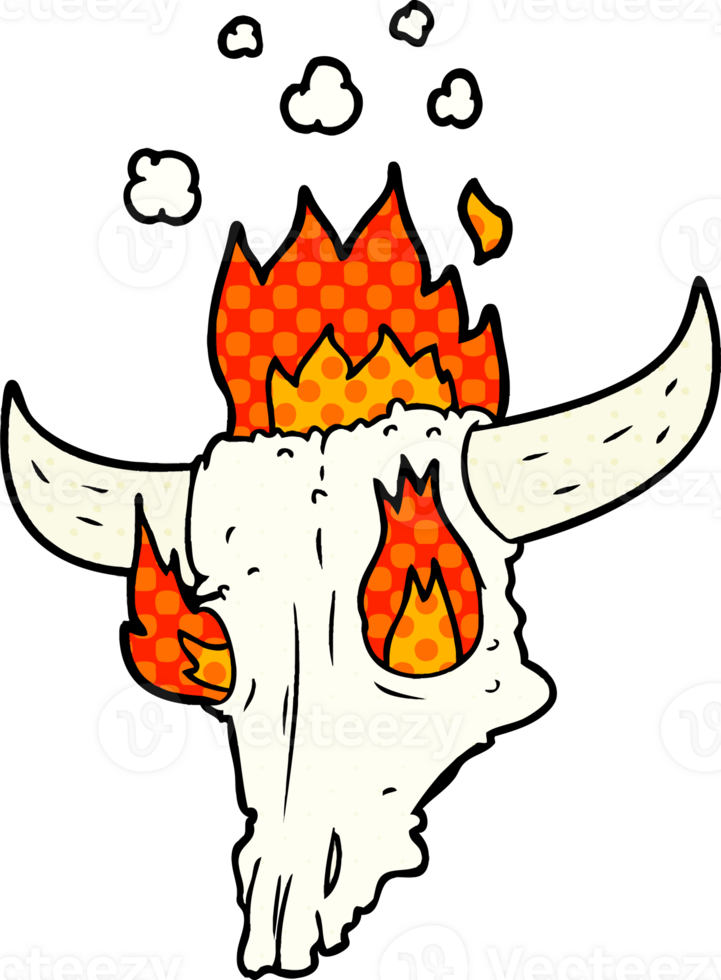 spooky flaming animals skull cartoon png