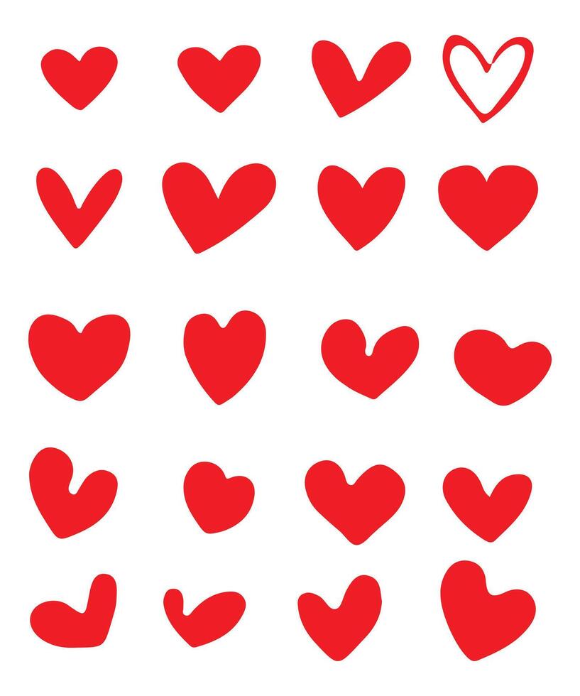 Hearts Shapes Icons vector