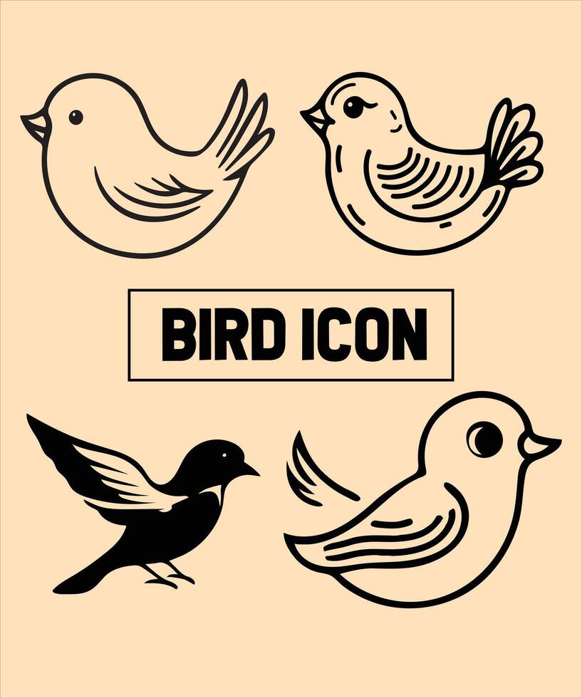bird icon logo design vector