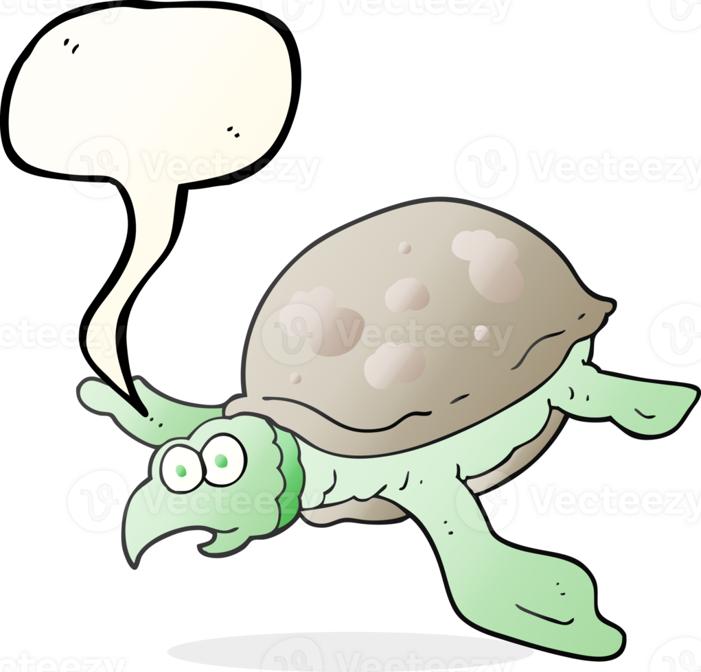hand drawn speech bubble cartoon turtle png